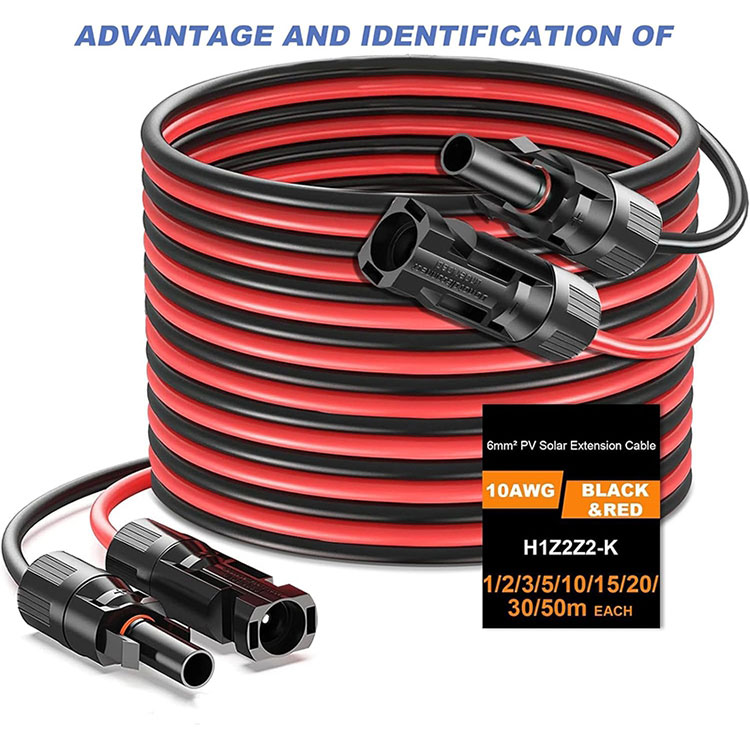 سڌو دفن 10AWG سولر ايڪسٽينشن ڪيبل 50Ft