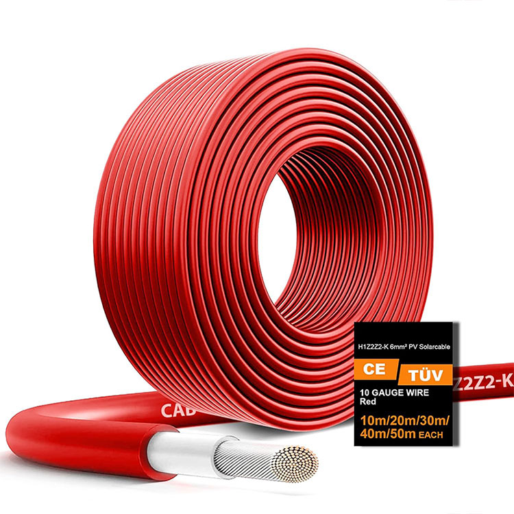 گھٽ ڪنڊڪٽر مزاحمت 10AWG فوٽووولٽڪ وائر 65FT